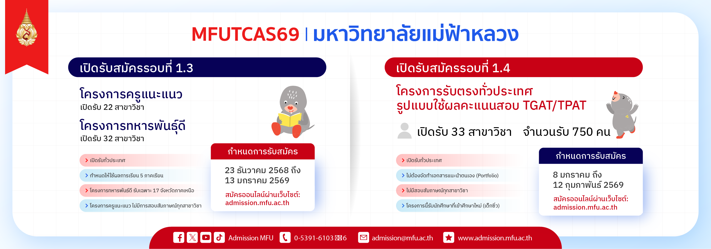 เปิดรับสมัครรอบที่ 1.3 และ 1.4 Portfolio